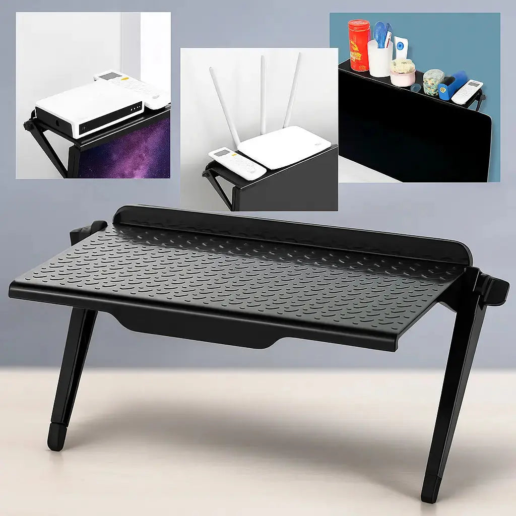 Frendorf | Bildschirmregal mit Handyständer – Ordnung ohne Bohren und Werkzeug