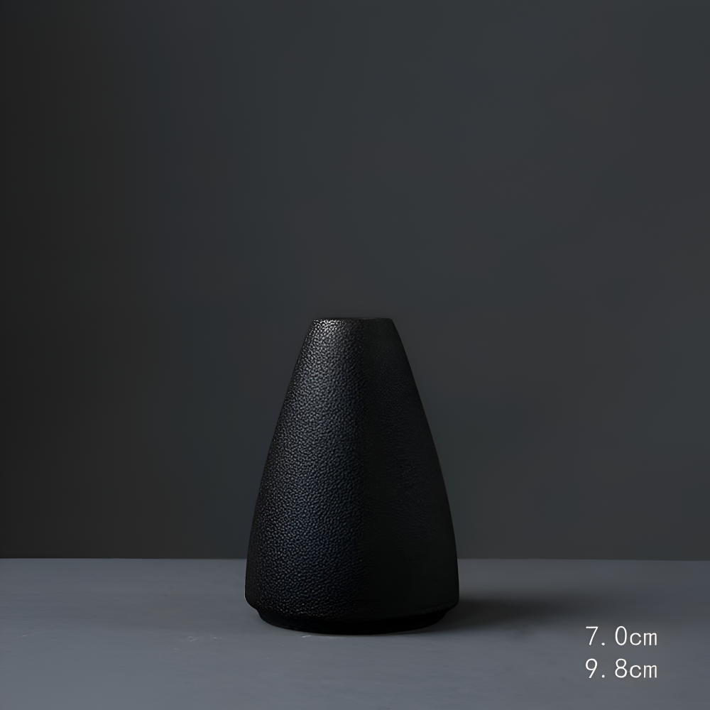 Frendorf | BlackCraft Vase - Ästhetisch Texturierte Keramikvasen für Blumen