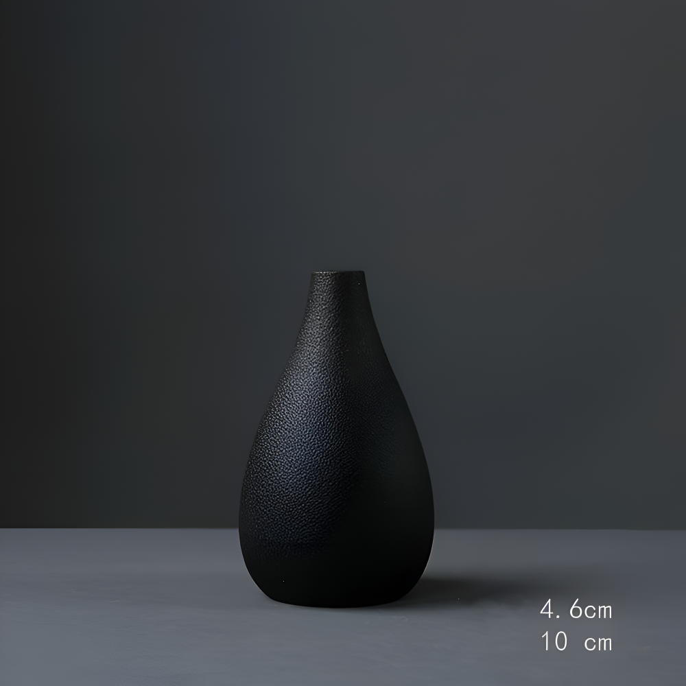 Frendorf | BlackCraft Vase - Ästhetisch Texturierte Keramikvasen für Blumen