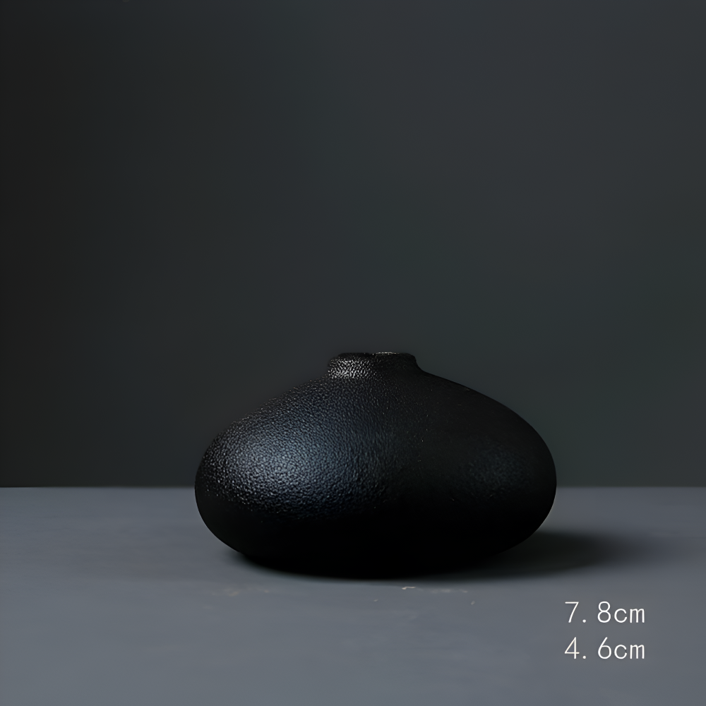Frendorf | BlackCraft Vase - Ästhetisch Texturierte Keramikvasen für Blumen