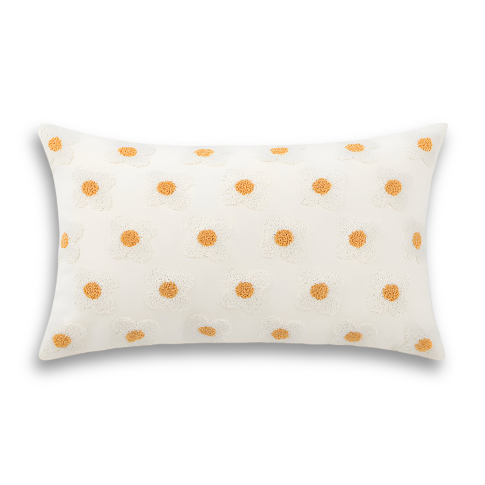 Frendorf | Blooma Sofakissen - Bestickte Quadratische & Rechteckige Blumenkissenhüllen