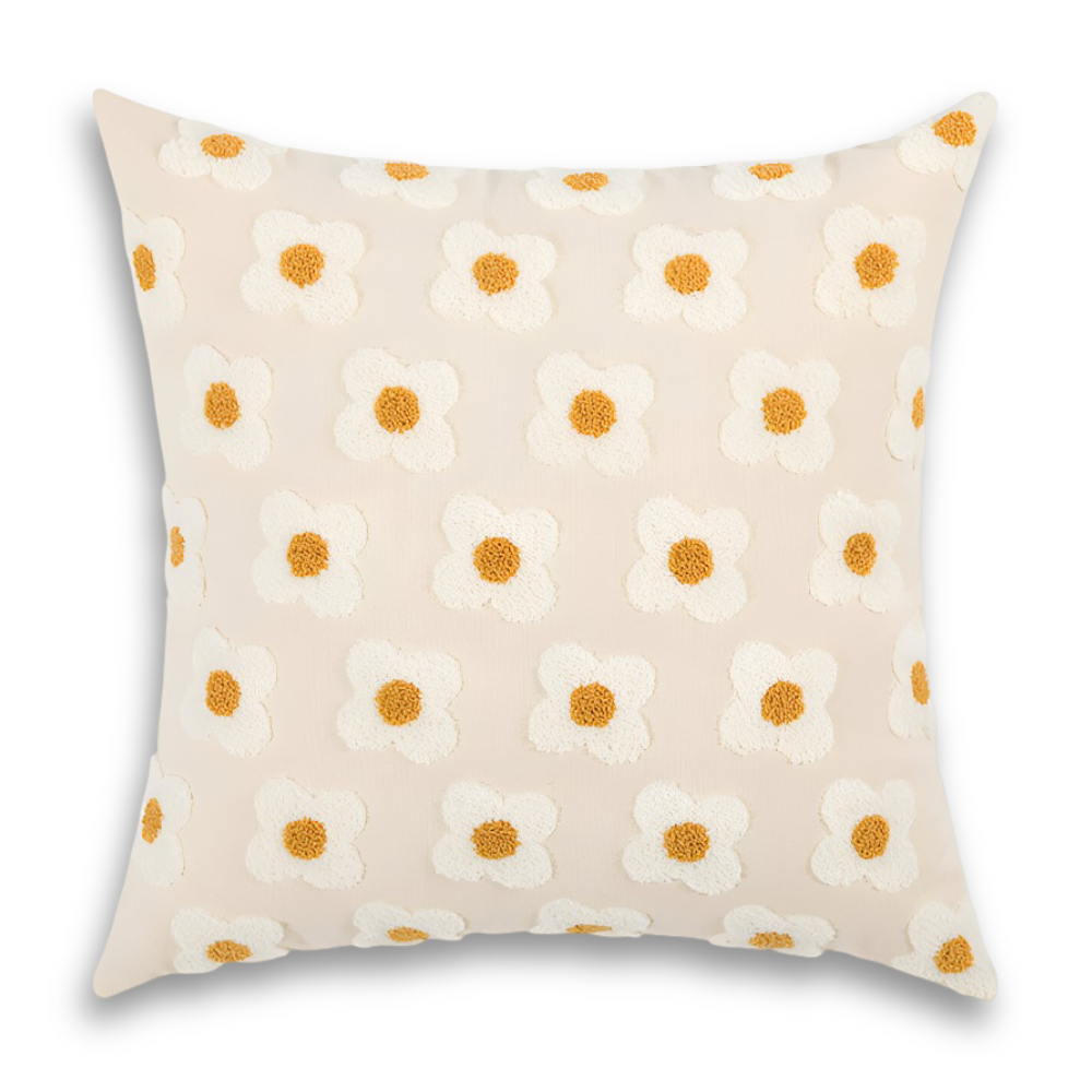Frendorf | Blooma Sofakissen - Bestickte Quadratische & Rechteckige Blumenkissenhüllen