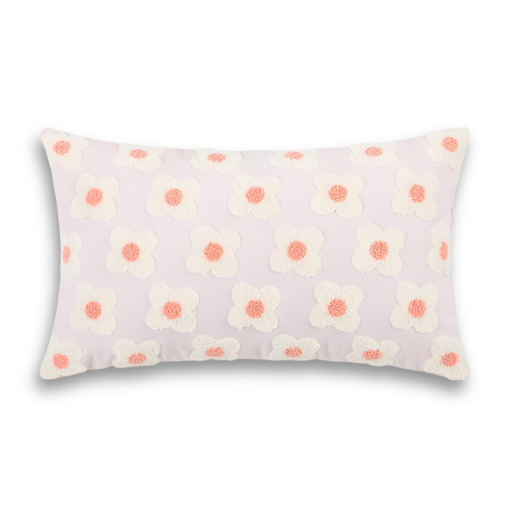 Frendorf | Blooma Sofakissen - Bestickte Quadratische & Rechteckige Blumenkissenhüllen