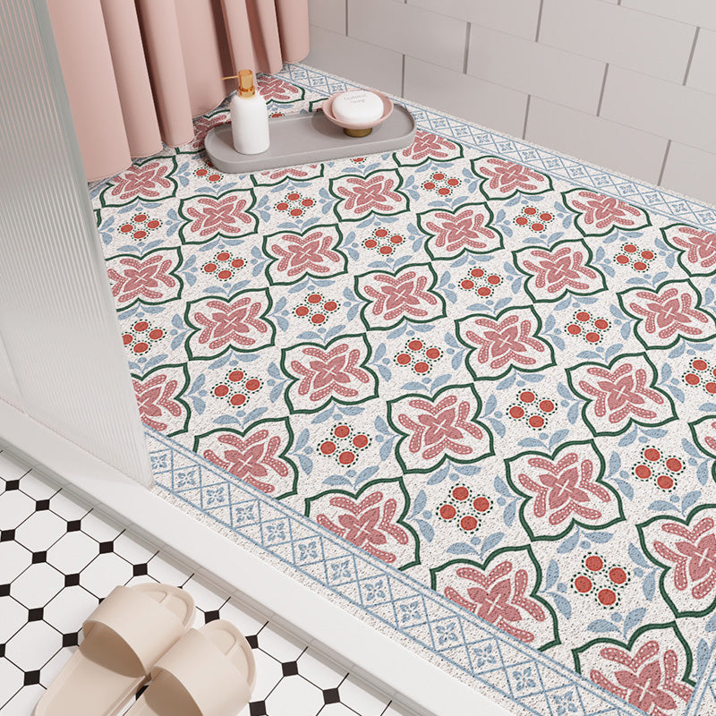 Blaue Pinke Muster PVC Badezimmermatte