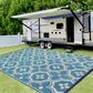 Frendorf | BlueBliss Outdoor-Teppich - Geometrischer Polypropylen-Teppich