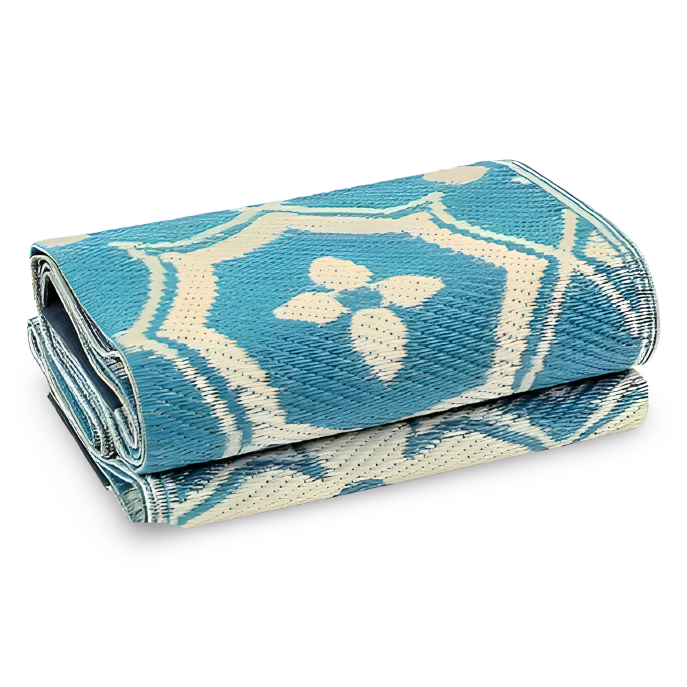 Frendorf | BlueBliss Outdoor-Teppich - Geometrischer Polypropylen-Teppich