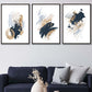 Set von 3 Abstract Postern aus Ölgemälden in Blau und Gold