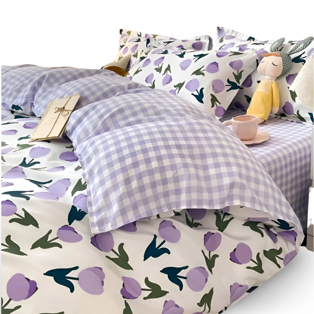 Frendorf | Blumelux - Atmungsaktive, Farbenfrohe, Geometrische Floral Bettwäsche