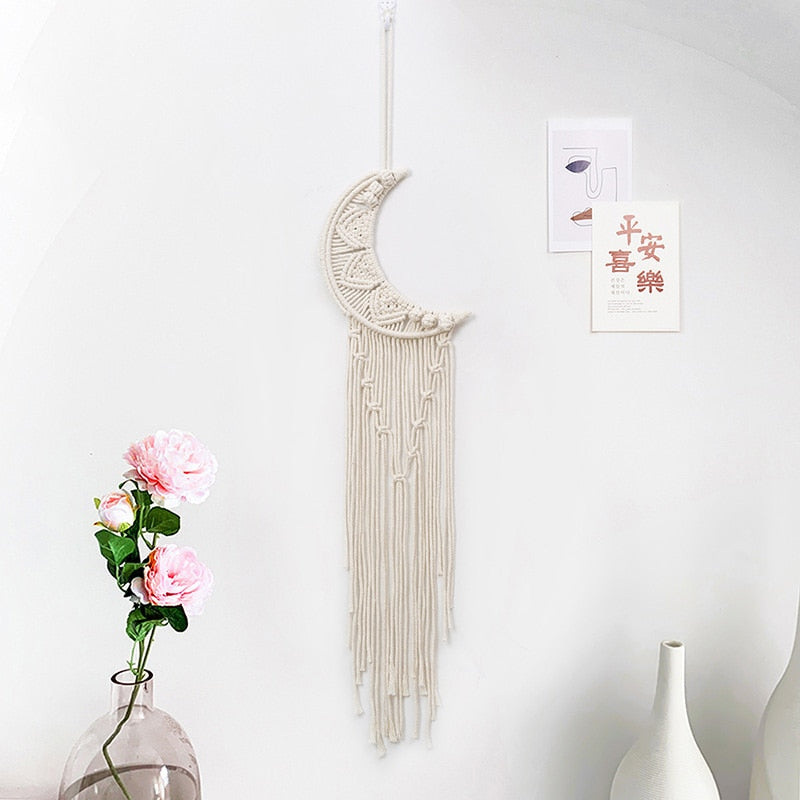Bohemian Baumwollseil Gewebte Spitzenmuster Traumfänger Wohnungsornament Hochzeitsdekoration Freundin Geschenk Windspiele Eule Traumfänger