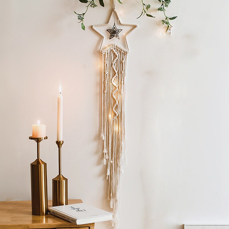 Bohemian Baumwollseil Gewebte Spitzenmuster Traumfänger Wohnungsornament Hochzeitsdekoration Freundin Geschenk Windspiele Eule Traumfänger