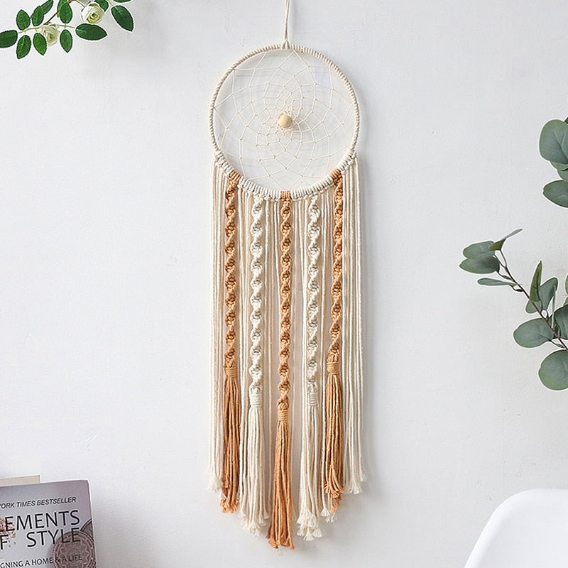 Bohemian Baumwollseil Gewebte Spitzenmuster Traumfänger Wohnungsornament Hochzeitsdekoration Freundin Geschenk Windspiele Eule Traumfänger