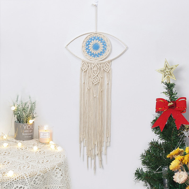 Bohemian Baumwollseil Gewebte Spitzenmuster Traumfänger Wohnungsornament Hochzeitsdekoration Freundin Geschenk Windspiele Eule Traumfänger