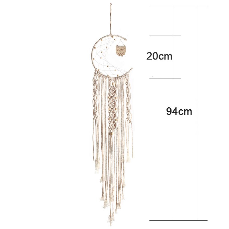 Bohemian Baumwollseil Gewebte Spitzenmuster Traumfänger Wohnungsornament Hochzeitsdekoration Freundin Geschenk Windspiele Eule Traumfänger