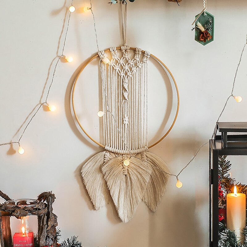 Bohemian Baumwollseil Gewebte Spitzenmuster Traumfänger Wohnungsornament Hochzeitsdekoration Freundin Geschenk Windspiele Eule Traumfänger