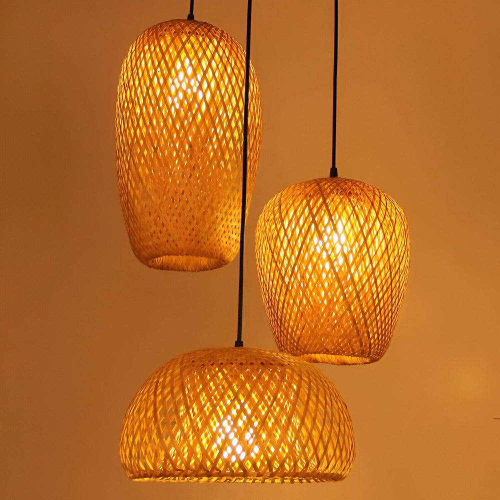 Frendorf | Bohemian Rattan Hängelampe - Stilvolle und Umweltfreundliche Pendelleuchte für die Wohnkultur