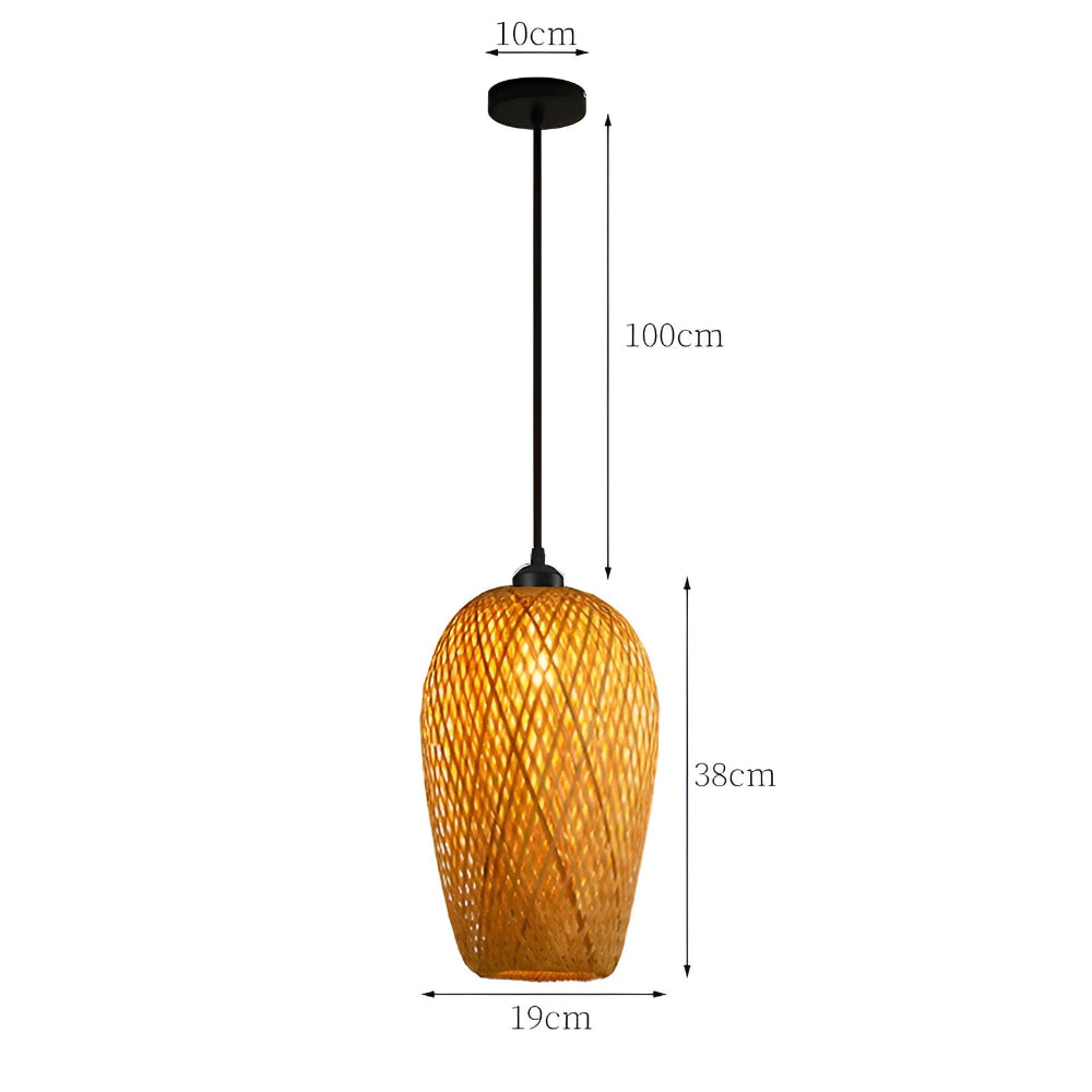 Frendorf | Bohemian Rattan Hängelampe - Stilvolle und Umweltfreundliche Pendelleuchte für die Wohnkultur