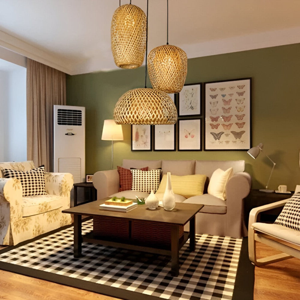 Frendorf | Bohemian Rattan Hängelampe - Stilvolle und Umweltfreundliche Pendelleuchte für die Wohnkultur