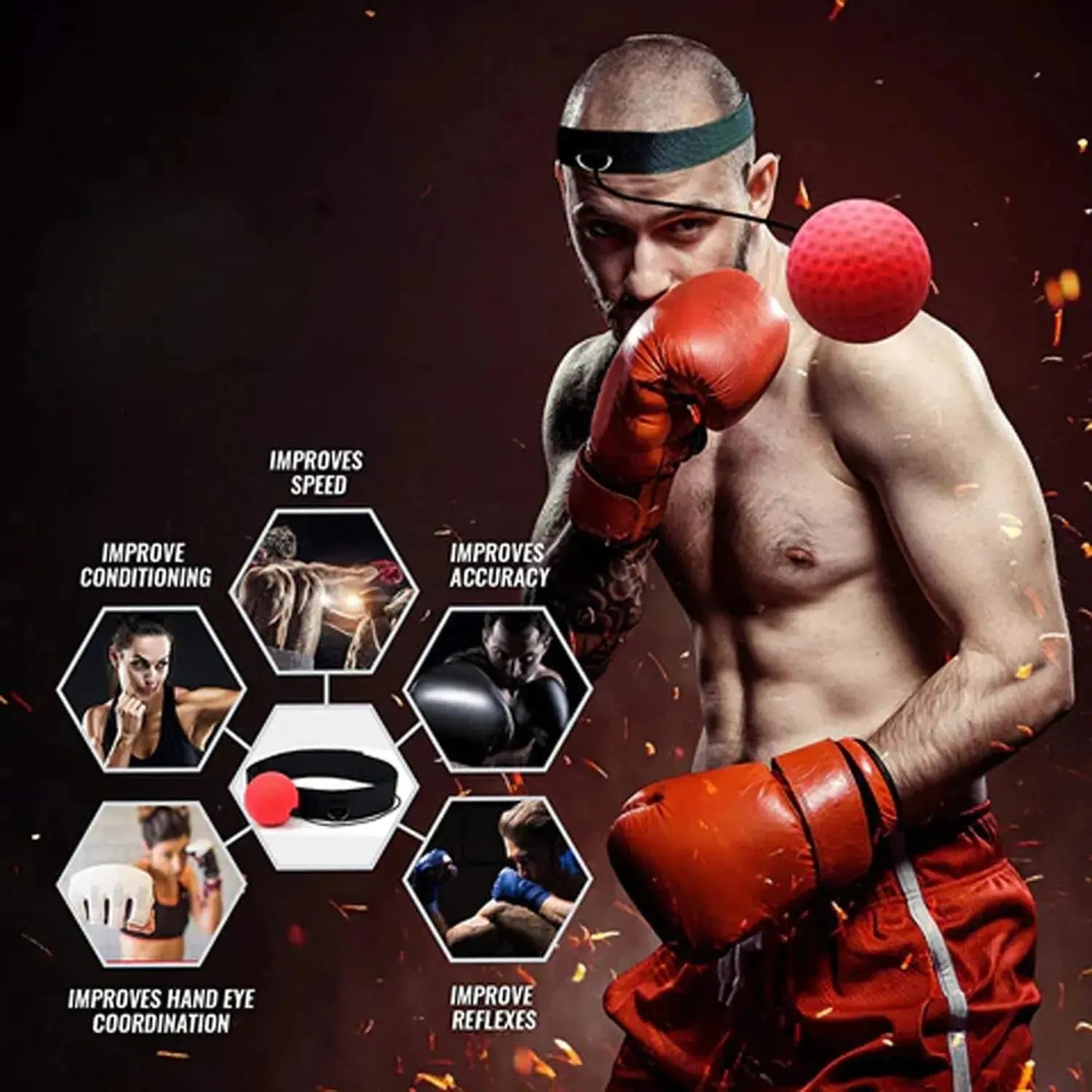 Frendorf | Boxtraining Stirnband mit Reflexball für mehr Reaktionskraft