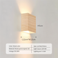 Frendorf | Boxy Wandleuchte - Rechteckige Up & Down Beleuchtung Wandleuchte aus Holz - Wandleuchte LED für Schlafzimmer