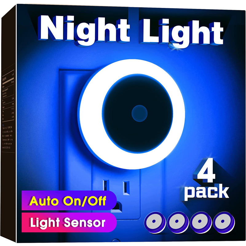 Nachtlichter Stecker in die Wand [4Pack], Nachtlicht mit Lichtsensoren, LED Nachtlicht für das Kinderzimmer, Baby Nachtlicht, Badezimmer Nachtlicht, Treppenlichter, Flurlicht