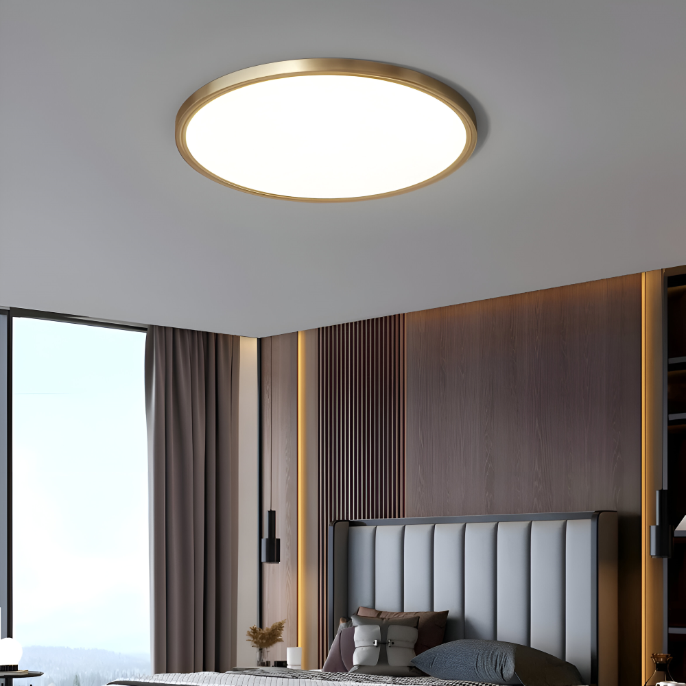 Frendorf | BronzeHalo Deckenleuchte - Ultradünne Minimalistische Runde LED Deckenleuchte