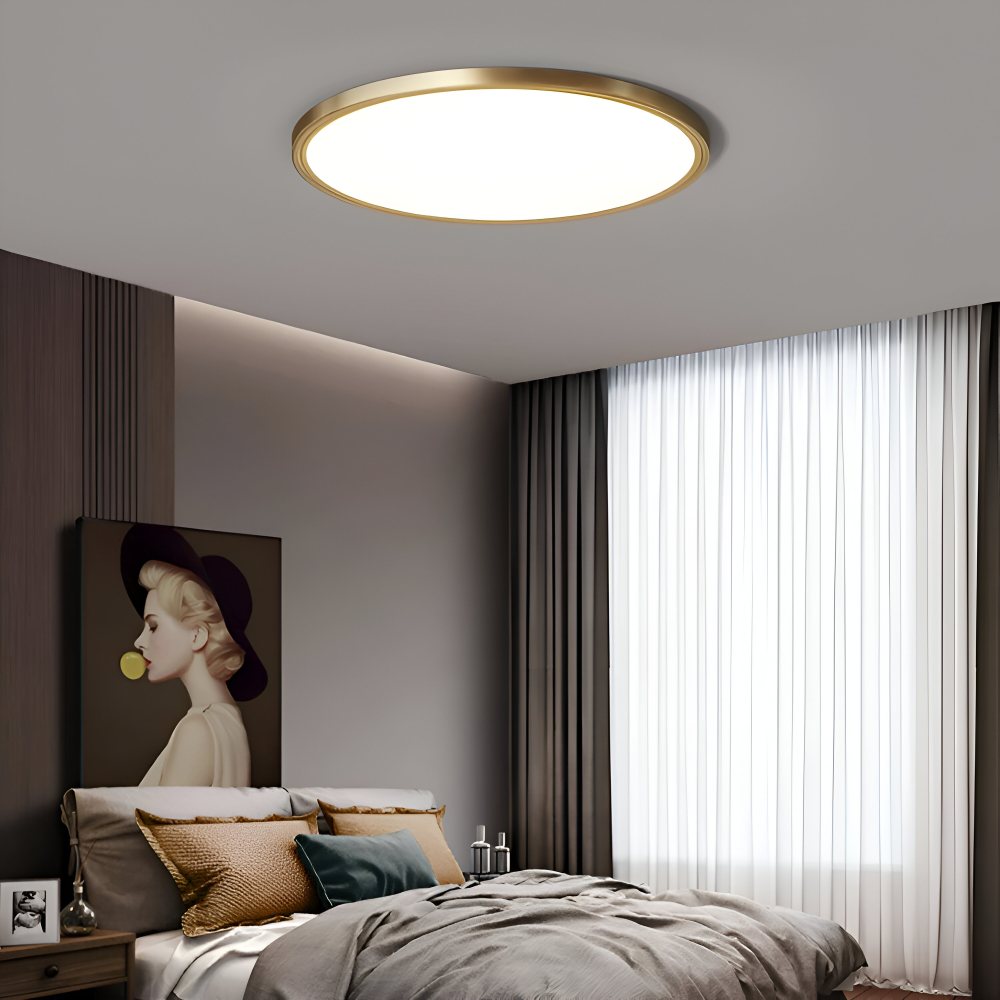 Frendorf | BronzeHalo Deckenleuchte - Ultradünne Minimalistische Runde LED Deckenleuchte