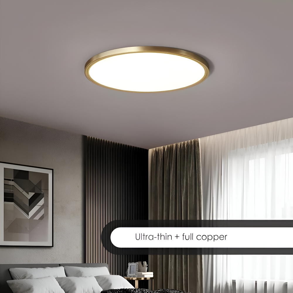 Frendorf | BronzeHalo Deckenleuchte - Ultradünne Minimalistische Runde LED Deckenleuchte
