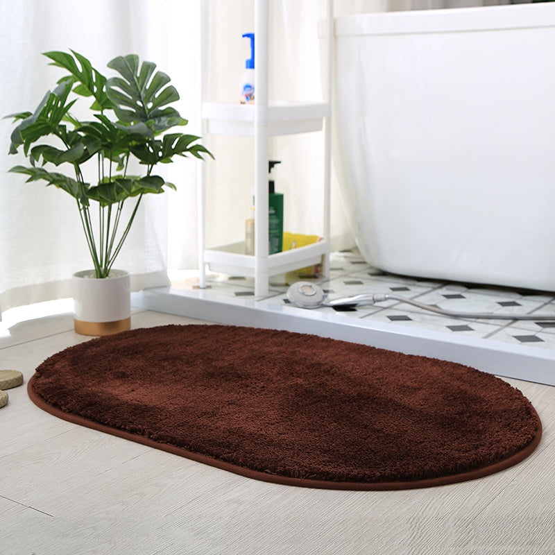 Feblilac Halbrund Solid Gold Gepolsterte Badematte, Mehrere Größen Weiches Plüsch Wasser-Absorbierend, Rutschfeste Toilettamatte, Weicher Dicke Badezimmerteppich, Reine Badezimmermatten, Einfache Beste Baderugs, Heiße Duschmatte Rutschfest, Toilettenmatte