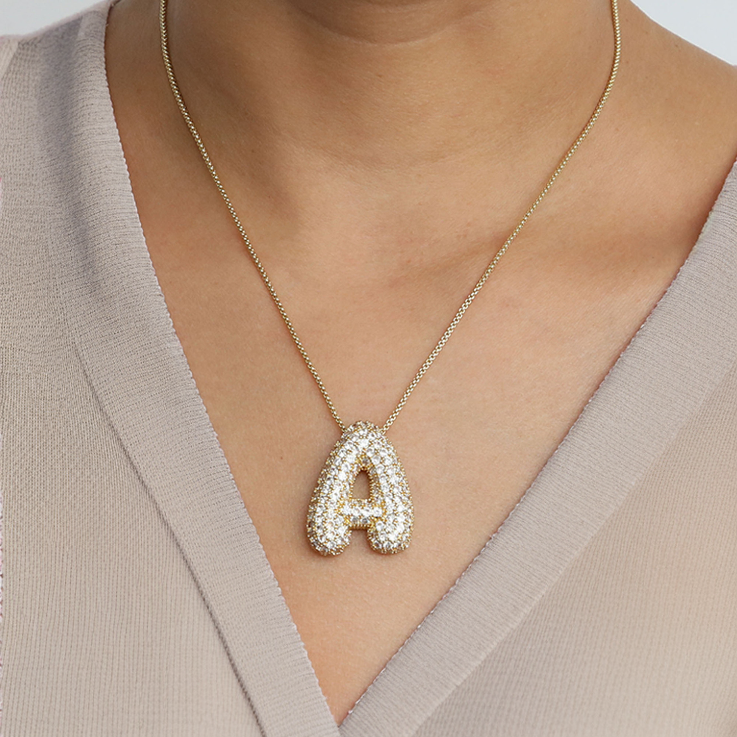 Frendorf | Bubble Initial-Diamant-Halskette