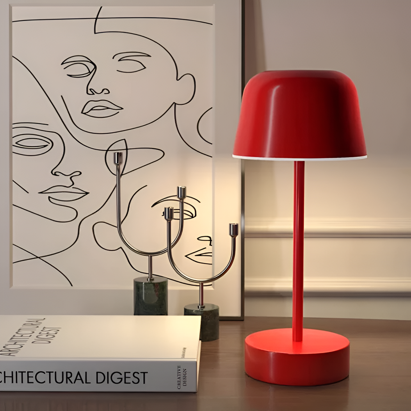 Kabellose LED-Tischlampe im Retro-Design