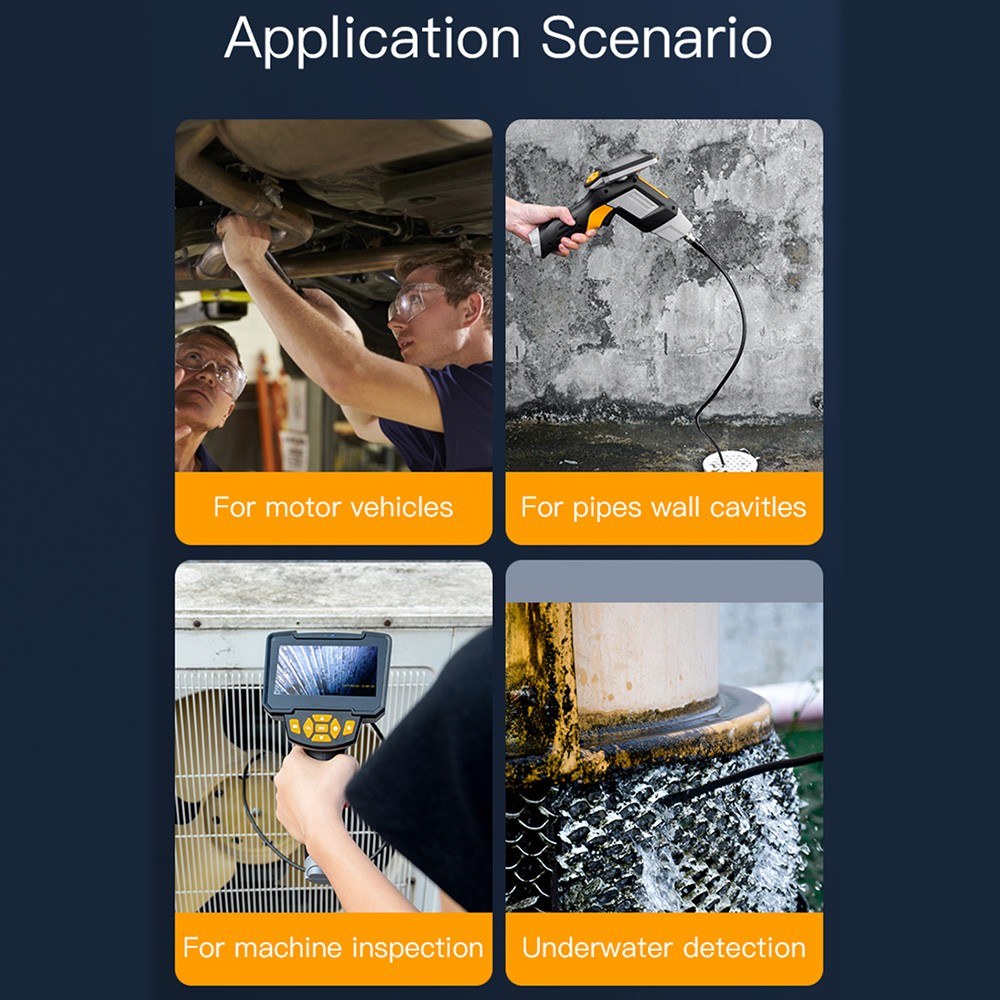 1080P wasserdichter tragbarer industrieller Endoskop mit 4,3-Zoll-HD-Bildschirm, 2MP Kamera, IP67-Bewertung, 2000mAh Akku, effiziente Bildübertragung