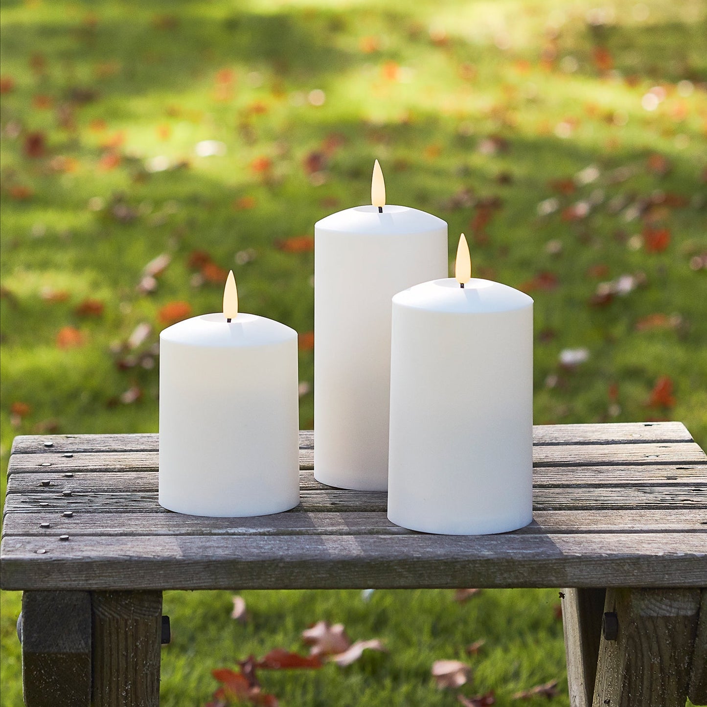 TruGlow LED Outdoor Kerzen Trio mit Fernbedienung