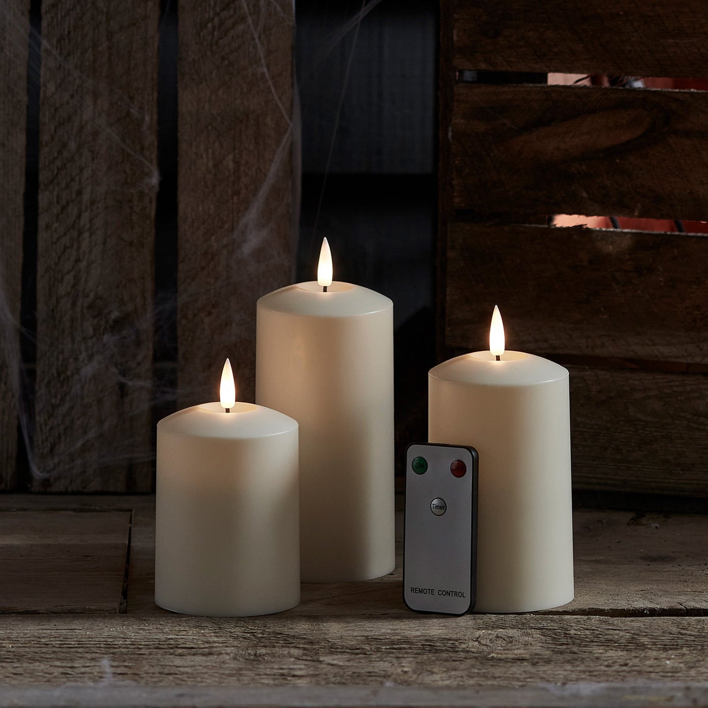 TruGlow LED Outdoor Kerzen Trio mit Fernbedienung