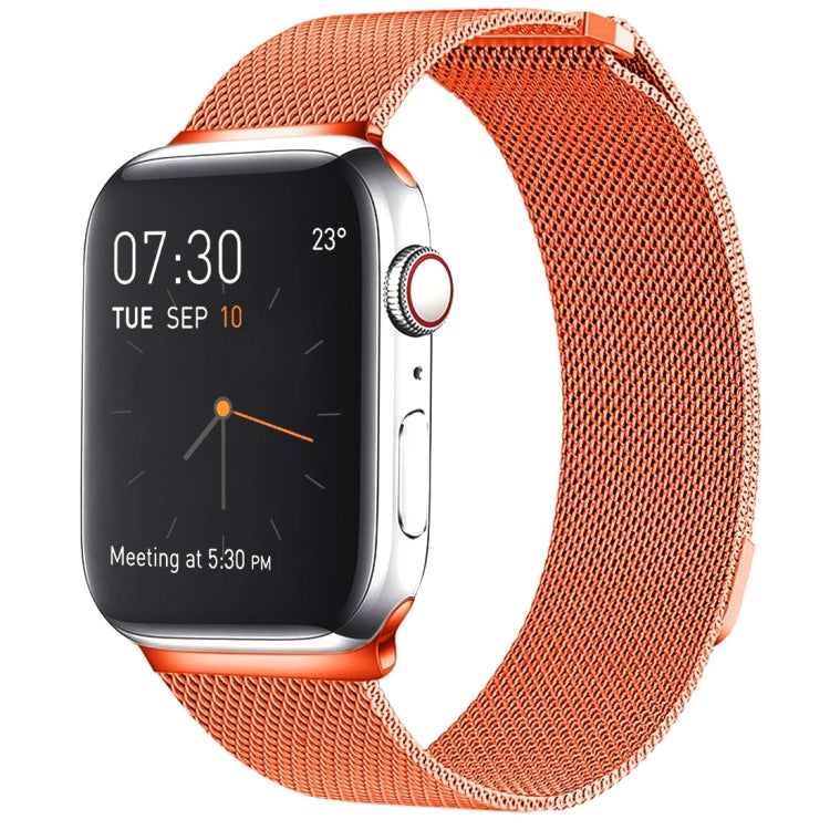 Frerndorf | Milanese Loop Magnetisches Edelstahl-Uhrenarmband für Apple Watch Series 10 42mm / 9&8&7 41mm / SE 3&SE 2&6&SE&5&4 40mm / 3&2&1 38mm(Orange)