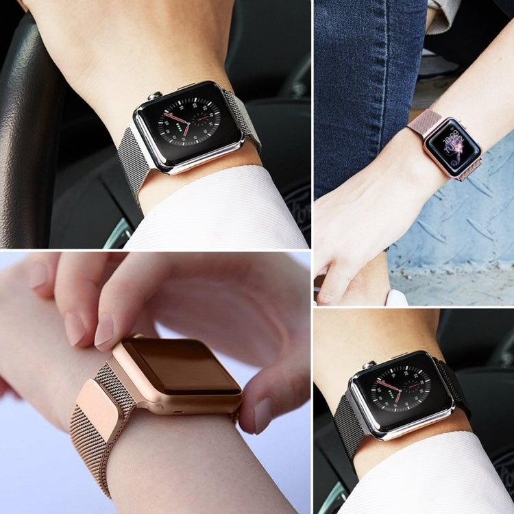 Frerndorf | Milanese Loop Magnetisches Edelstahl-Uhrenarmband für Apple Watch Series 10 42mm / 9&8&7 41mm / SE 3&SE 2&6&SE&5&4 40mm / 3&2&1 38mm(Orange)