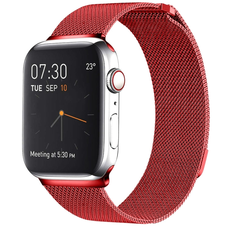 Frerndorf | Mailänder Loop Magnetisches Edelstahl-Armband für Apple Watch Series 7 41 mm / 6 & SE & 5 & 4 40 mm / 3 & 2 & 1 38 mm (Rot)