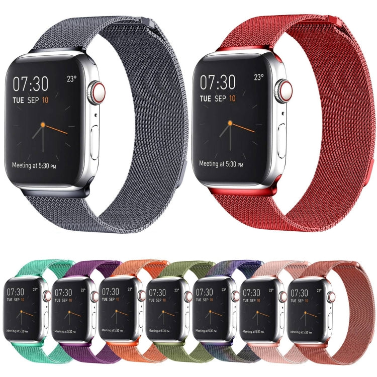 Frerndorf | Milanese Loop Magnetisches Edelstahl-Uhrenarmband für Apple Watch Series 10 42mm / 9&8&7 41mm / SE 3&SE 2&6&SE&5&4 40mm / 3&2&1 38mm(Orange)