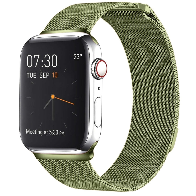Frerndorf | Milanese Loop Magnetisches Edelstahl Armband für Apple Watch Ultra 49mm&Watch Ultra 2 49mm / Series 10 46mm / 9&8&7 45mm / SE 3&SE 2&6&SE&5&4 44mm / 3&2&1 42mm (Armeegrün)