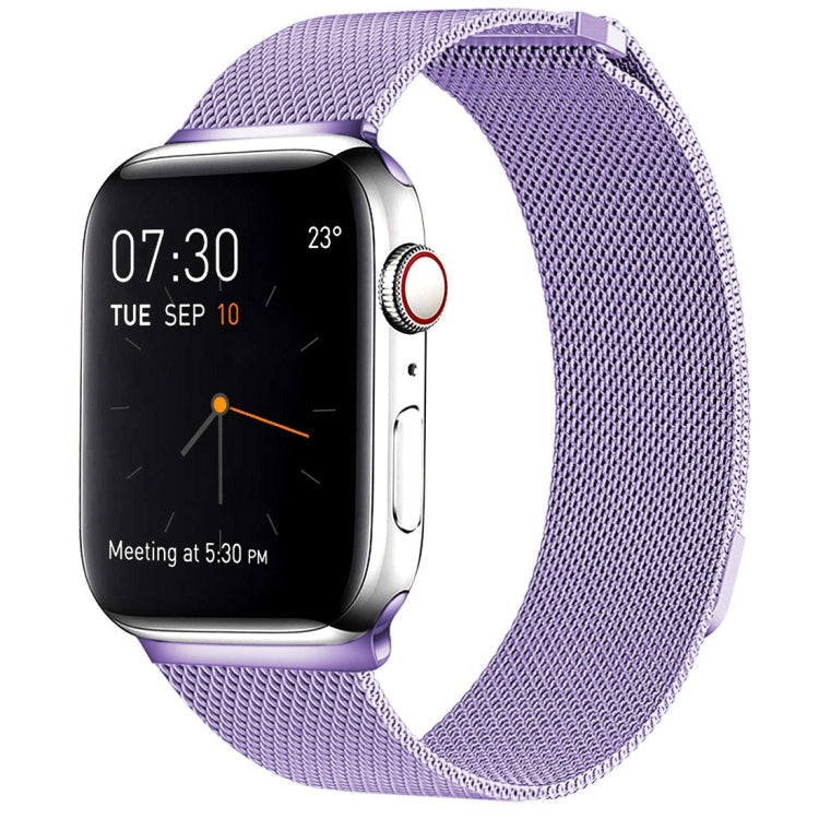 Frerndorf | Milanese Loop Magnetische Edelstahl-Uhrenarmband für Apple Watch Ultra 49mm&Watch Ultra 2 49mm / Series 10 46mm / 9&8&7 45mm / SE 3&SE 2&6&SE&5&4 44mm / 3&2&1 42mm (Helllila)
