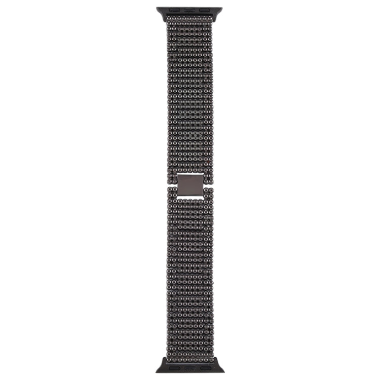 Frendorf | Für Apple Watch Series 7 41mm / 6 & SE & 5 & 4 40mm / 3 & 2 & 1 38mm Nine Beads Edelstahl Armband Uhrband (Schwarz)