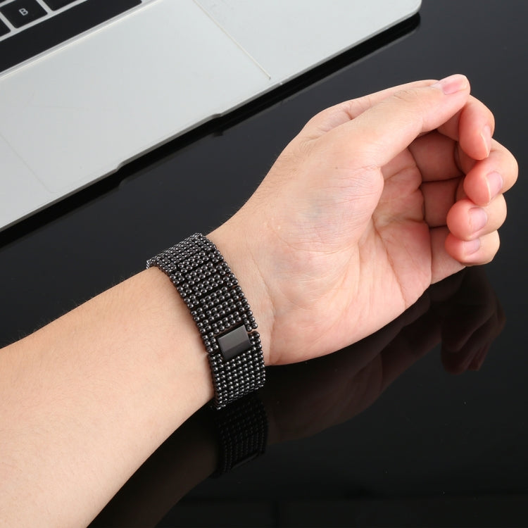 Frendorf | Für Apple Watch Series 7 41mm / 6 & SE & 5 & 4 40mm / 3 & 2 & 1 38mm Nine Beads Edelstahl Armband Uhrband (Schwarz)