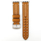 Frendorf | Für Apple Watch Series 10 42mm / 9&8&7 41mm / SE 3&SE 2&6&SE&5&4 40mm / 3&2&1 38mm Handbuch Linienmuster Echtleder Armbanduhr Band (Khaki)