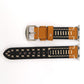 Frendorf | Für Apple Watch Series 10 42mm / 9&8&7 41mm / SE 3&SE 2&6&SE&5&4 40mm / 3&2&1 38mm Handbuch Linienmuster Echtleder Armbanduhr Band (Khaki)