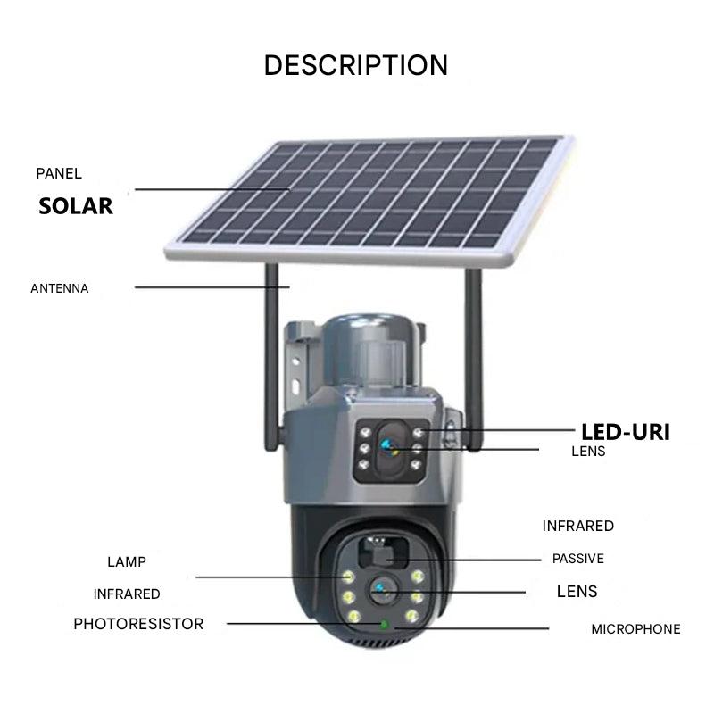 Frendorf | DualGuard Solar 4K – Drahtlose 4K Sicherheitskamera mit Solarpanel und 4G