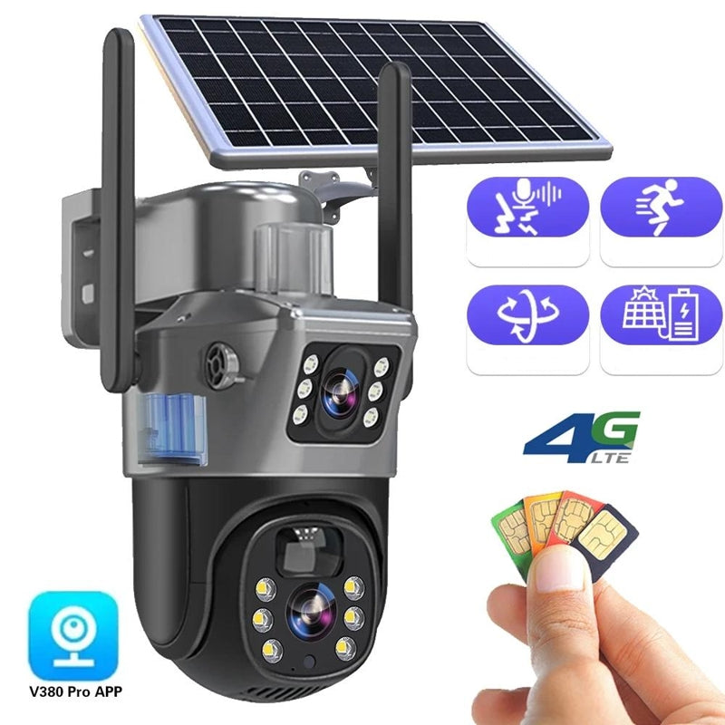 Frendorf | DualGuard Solar 4K – Drahtlose 4K Sicherheitskamera mit Solarpanel und 4G