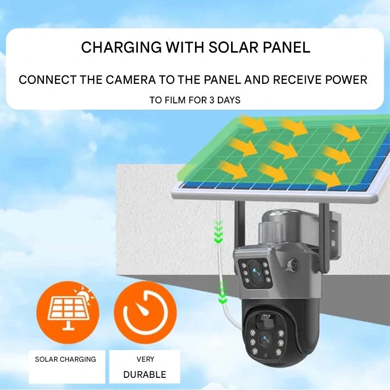 Frendorf | DualGuard Solar 4K – Drahtlose 4K Sicherheitskamera mit Solarpanel und 4G