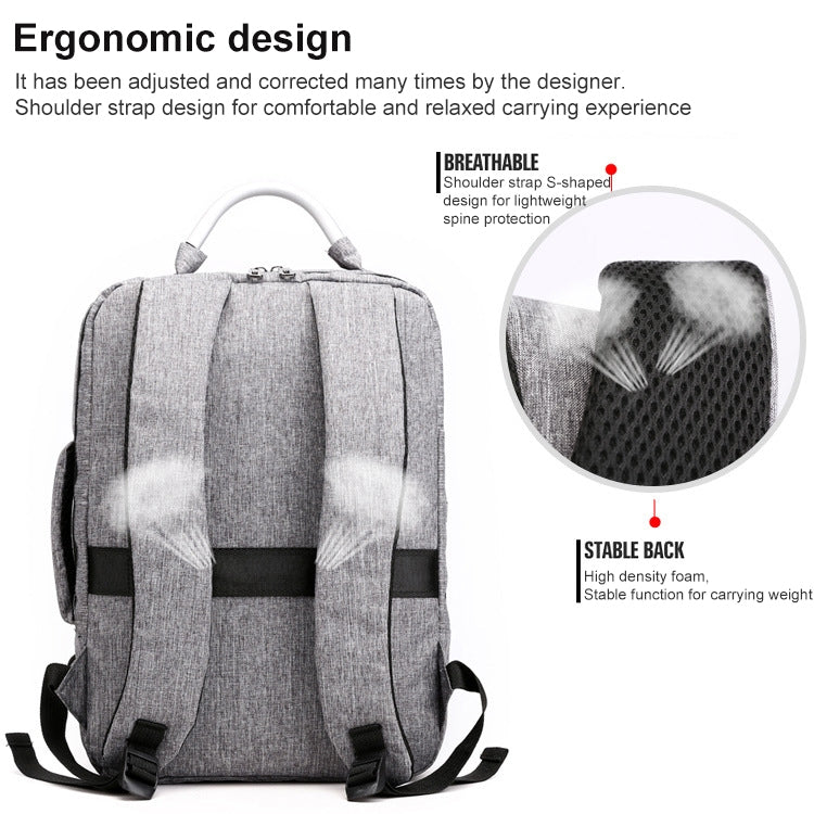 Frendorf | cxs-620 Multifunktionale Oxford Laptop Tasche Rucksack (Grau)