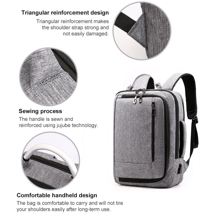 Frendorf | cxs-620 Multifunktionale Oxford Laptop Tasche Rucksack (Grau)