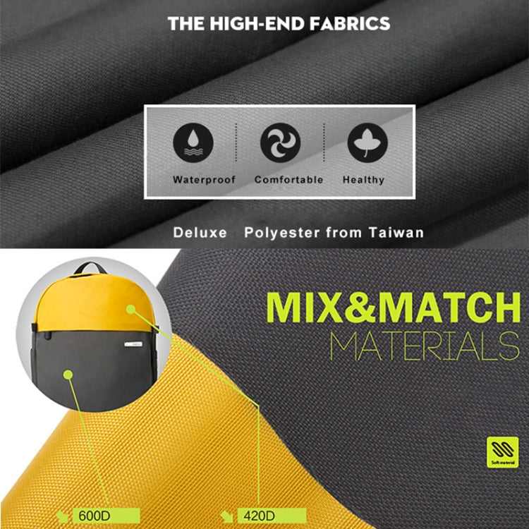 Frendorf | POFOKO XY Series 13.3 Zoll Mode Farb Matching Multifunktionaler Rucksack Computer Tasche, Größe: S (Gelb)