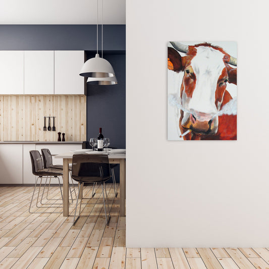 Cow Smoking 02 Kunstdruck